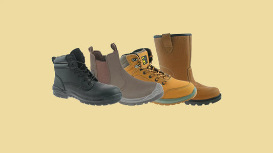 Grafters boots on a yellow background