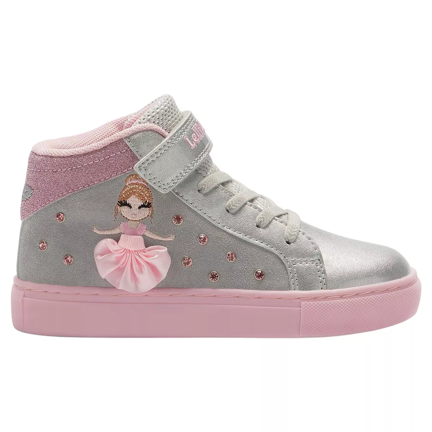Lelli Kelly LK4836 (EH01) Lacci Elastici Silver Tutu Ankle Hi-Tops Boots