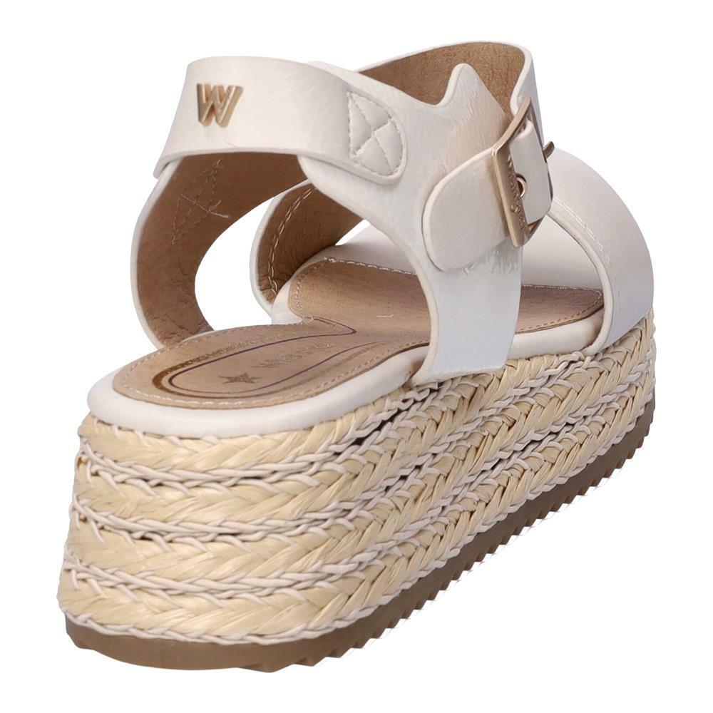 Wrangler Ladies Kim Off White Cream Fixed Strap Sandals WL21630A