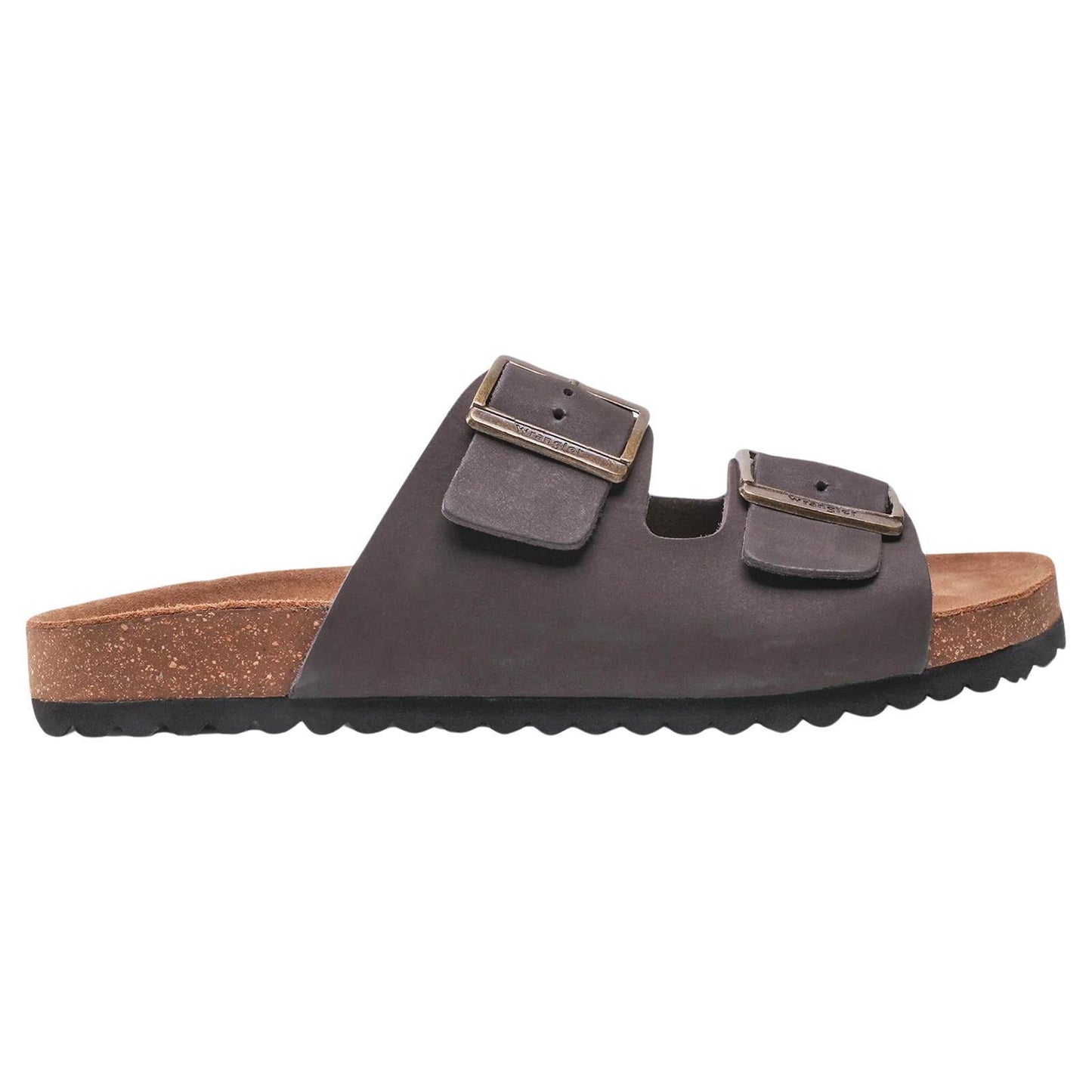 Wrangler Mens Ranch Dark Brown Two Strap Adjustable Slip On Sandals WL21140A