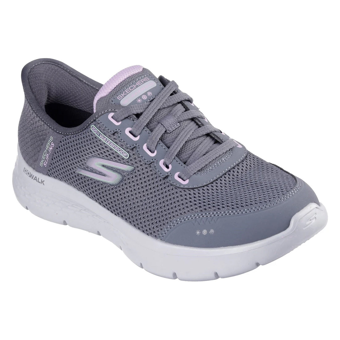 Skechers Womens Waterproof Slip Ins Go Walk Vegan Trainers Shoes 124846
