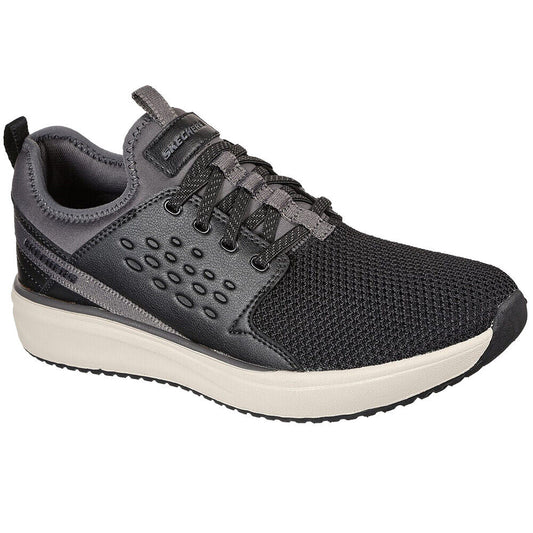 Skechers Mens Crowder Colton Black/Grey Trainer Shoes 210242/BKGY