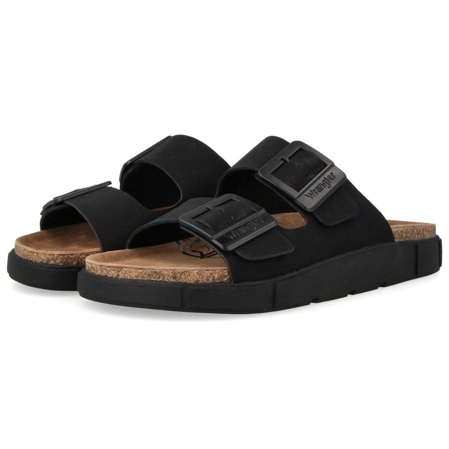 Wrangler Ladies Ranch Black Two Strap Adjustable Sandals WL21710A