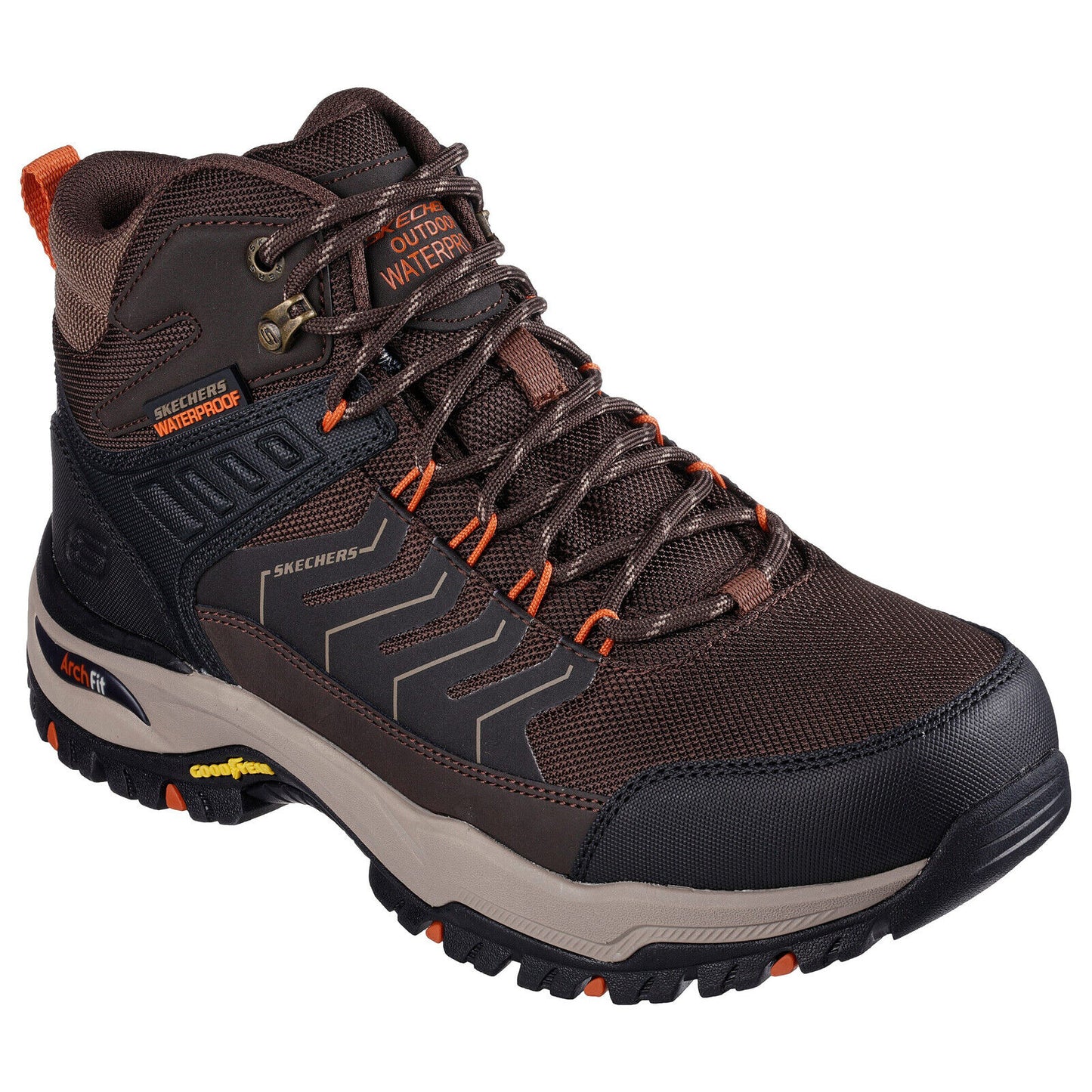 Skechers Arch Fit Dawson Raveno Brown Waterproof Trail Walking Boots