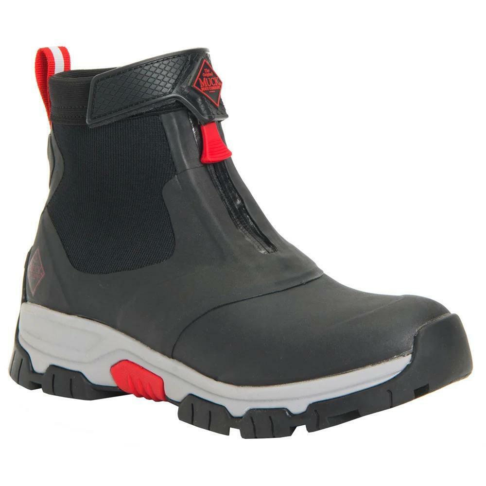 Mens Muck Boot Apex Mid Zip Black/Grey/Red Waterproof Comfort Rated Boots