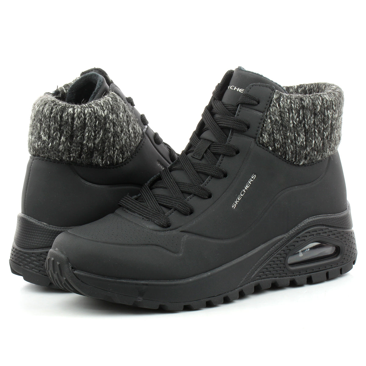 Skechers Womens Black Uno Rugged Boots 167988 BLK