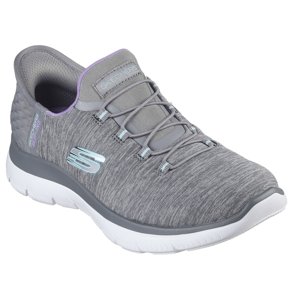 Skechers Womens Summits Dazzling Haze Slip Ins Grey Mint Shoes