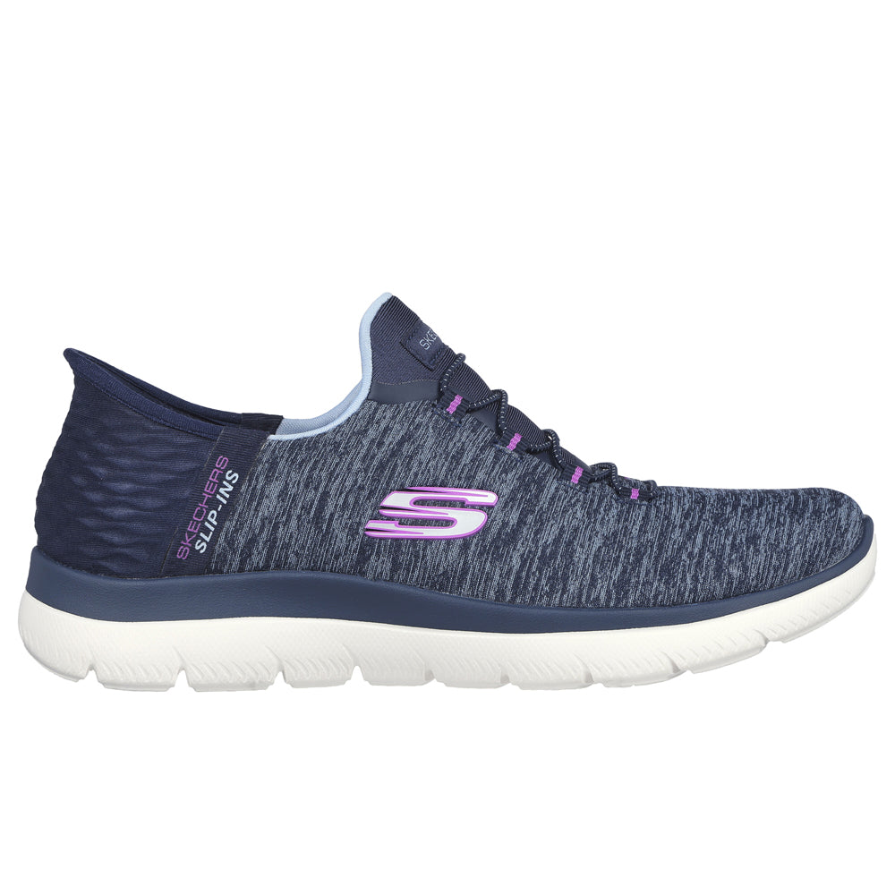 Skechers Womens Summits Dazzling Haze Slip Ins Navy Purple Shoes