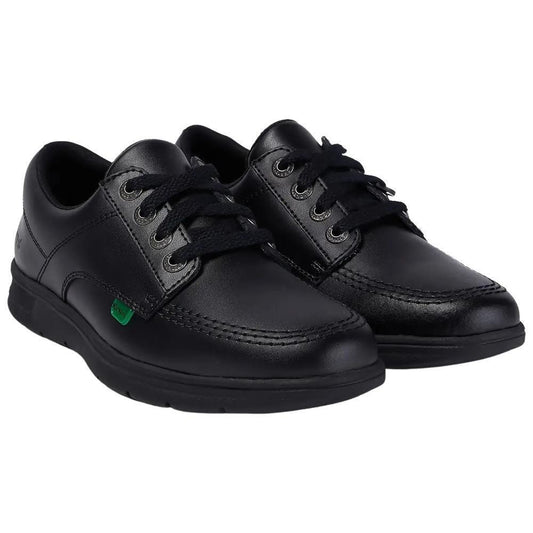 Kickers Kelland Lace Lo Black Leather Lace Up School Shoes 1-15269