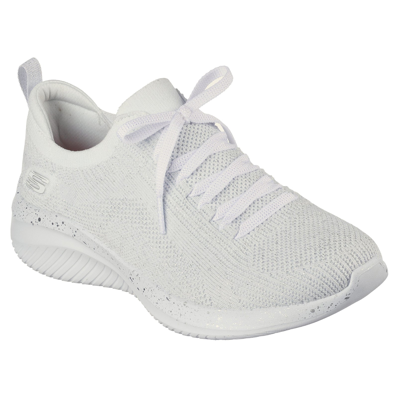 Skechers Womens Ultra Flex 3.0 Let s Dance White Slip On Vegan Shoes