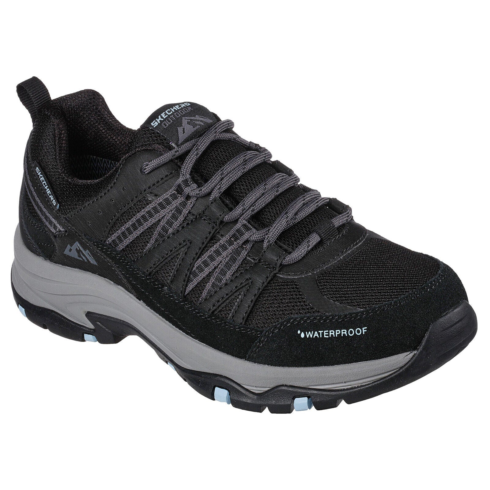 Skechers womens black walking on sale shoes