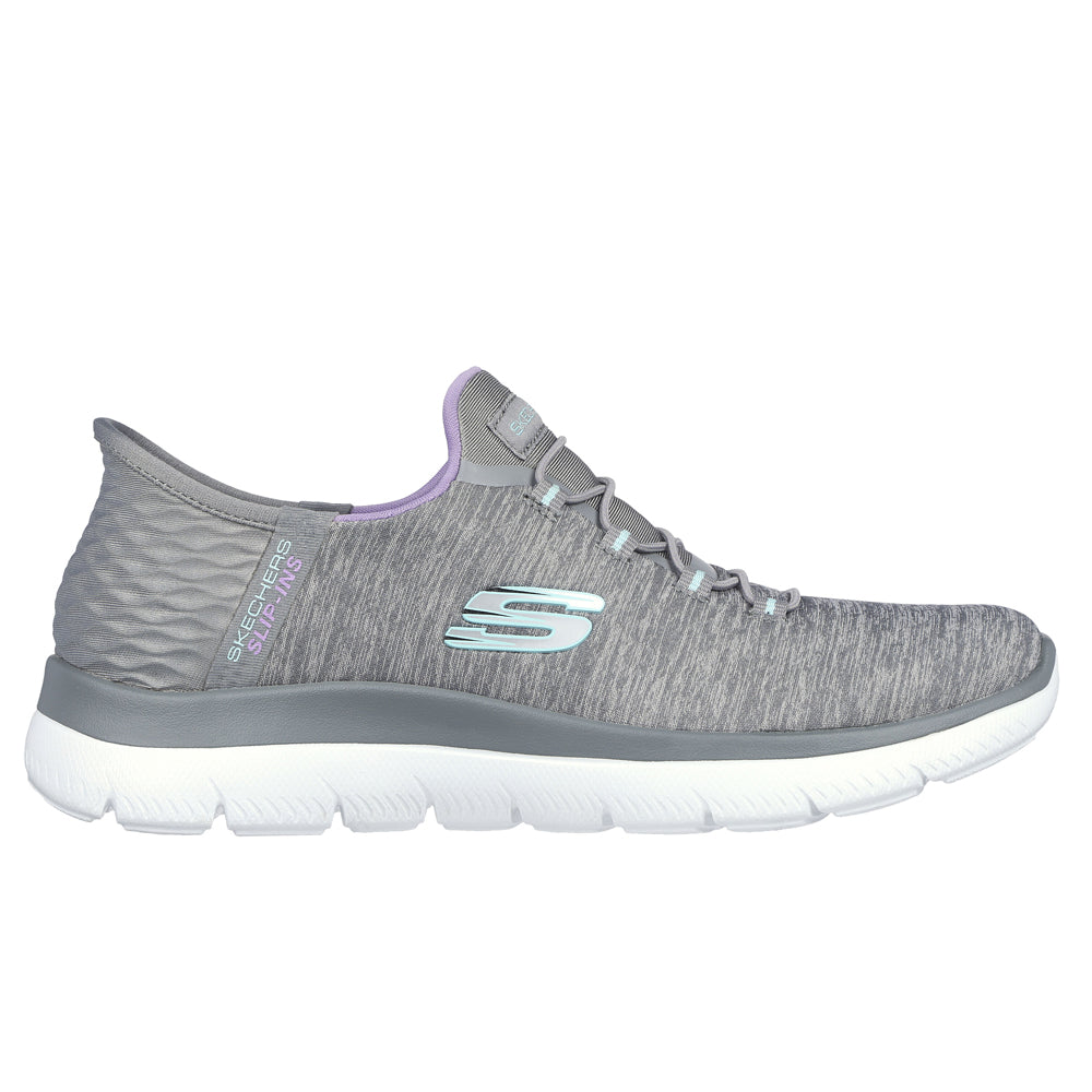 Skechers Womens Summits Dazzling Haze Slip Ins Grey Mint Shoes