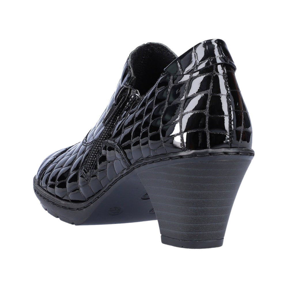 Rieker 57173-03 Black Croc Patent Trouser Shoes