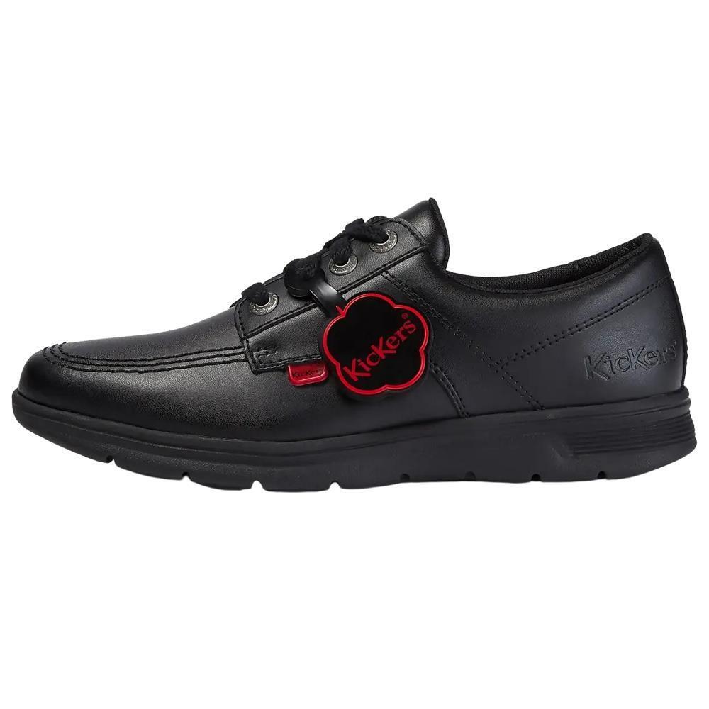Kickers Kelland Lace Lo Black Leather Lace Up School Shoes 1-15269