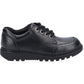 Hush Puppies Girls Kiera Junior Black Leather Lace Up School Shoes 30821