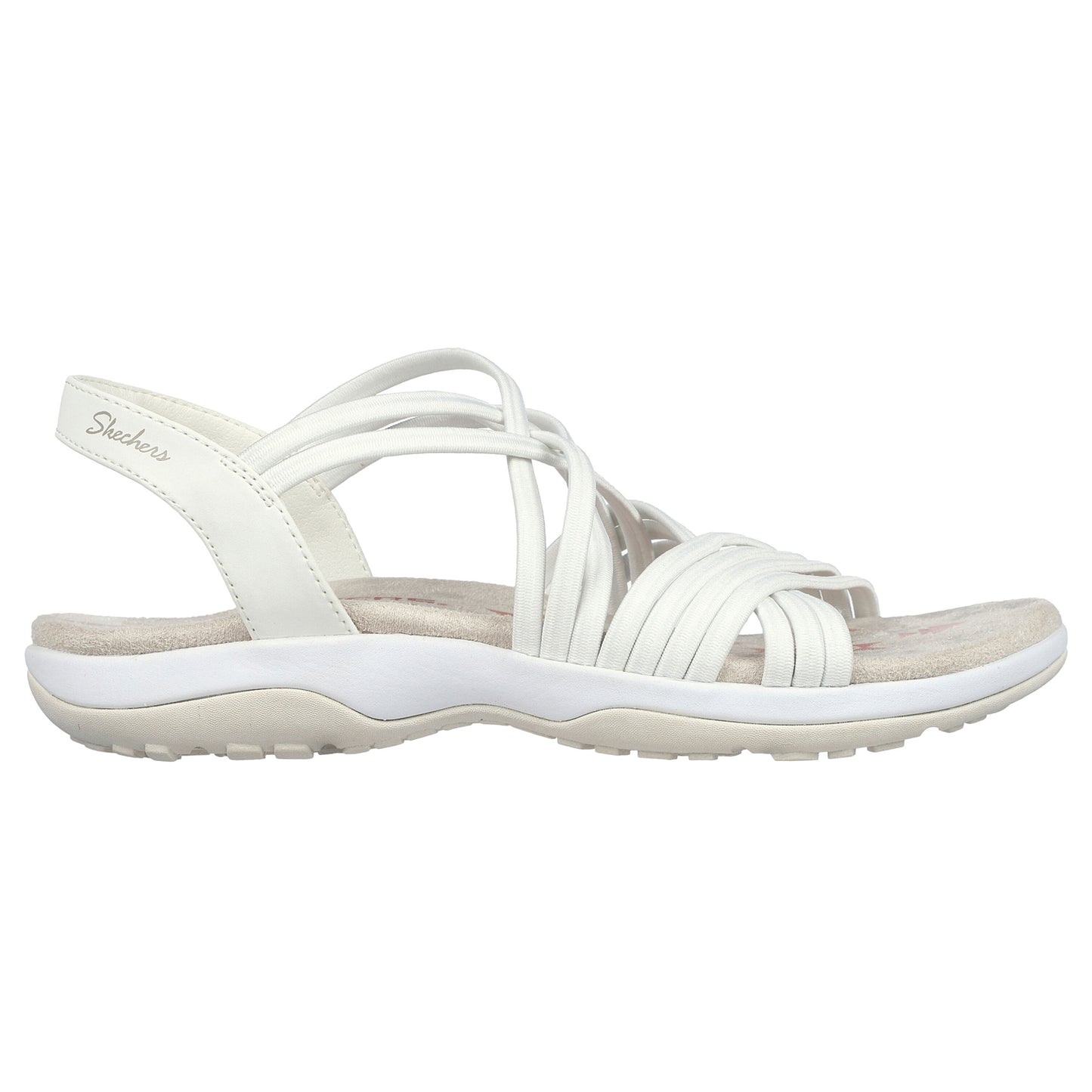 Skechers Womens Reggae Slim Sunnyside White Strappy Vegan Sandals