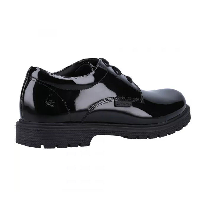 Hush Puppies Girls Polly Black Patent Leather Lace Up Shoes