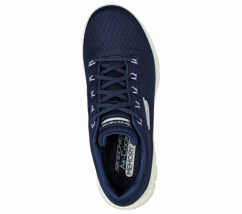 Skechers Ladies Flex Appeal 4.0 Coated Fidelity Navy/Aqua Shoes 149298/NVAQ