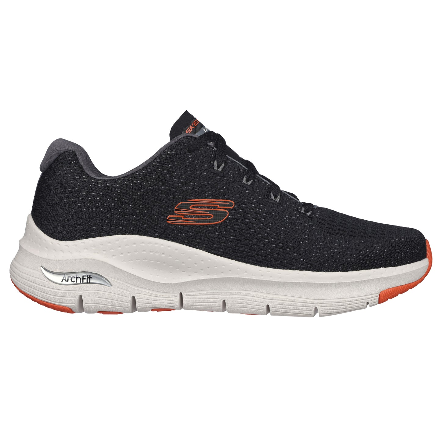 Skechers Mens Arch Fit Takar Back Orange Mesh Lightweight Vegan Shoes