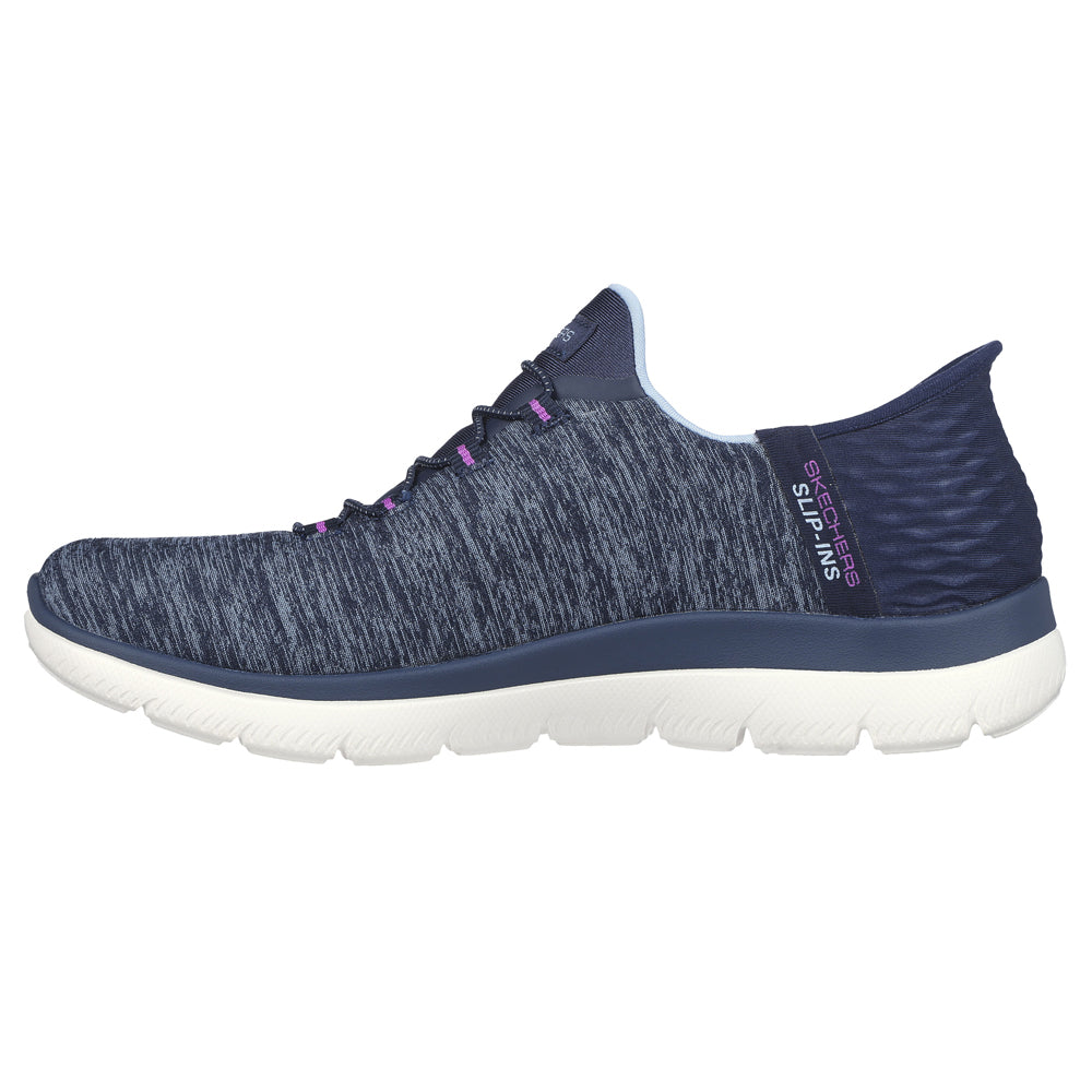 Skechers Womens Summits Dazzling Haze Slip Ins Navy Purple Shoes