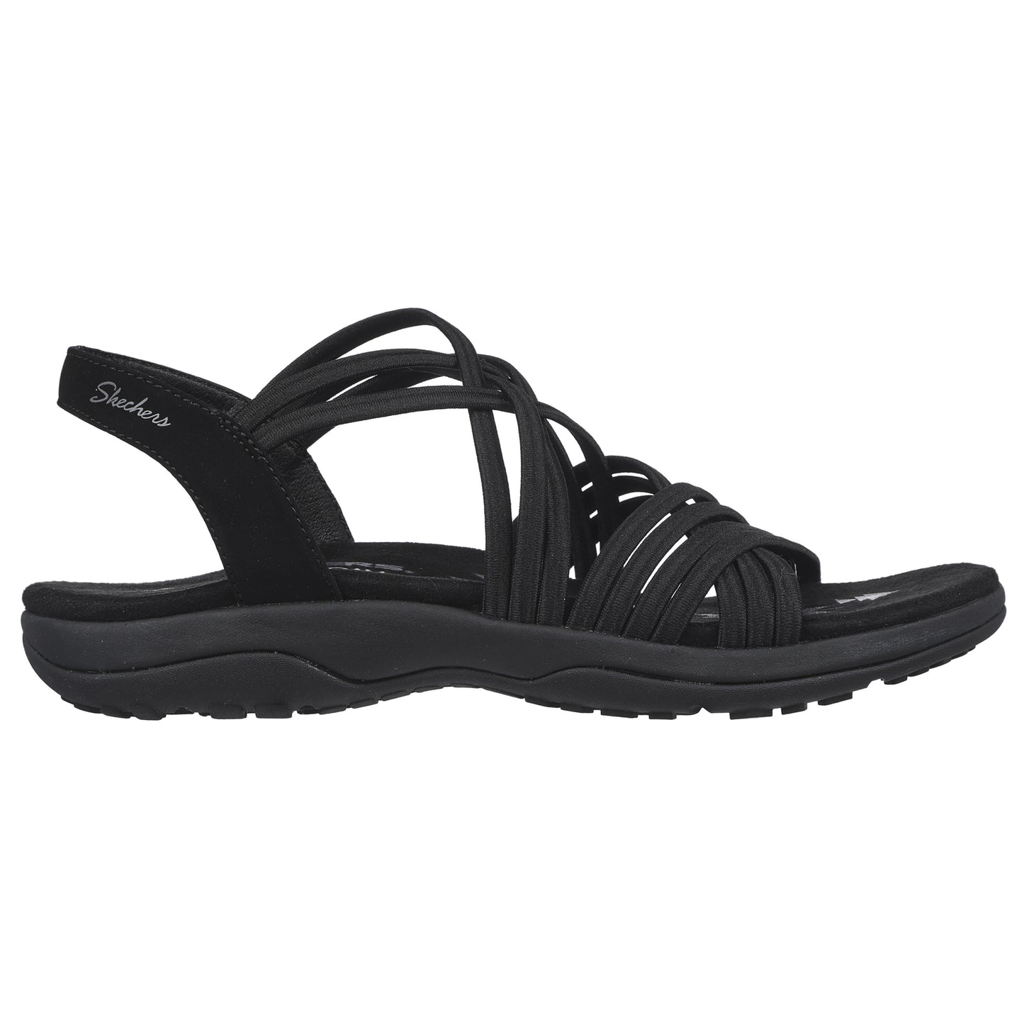 Skechers Womens Reggae Slim Sunnyside Black Strappy Vegan Sandals