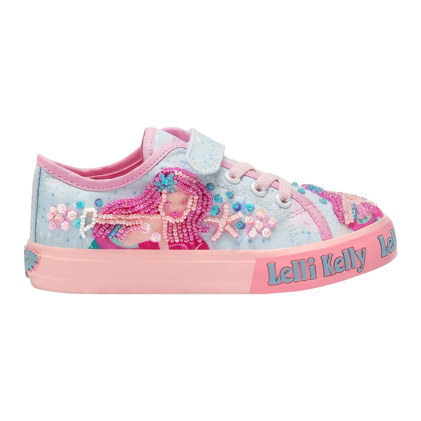 Lelli Kelly LK3480 (BF02) Sirenetta Low Celeste Mermaid Canvas Slip On Shoes