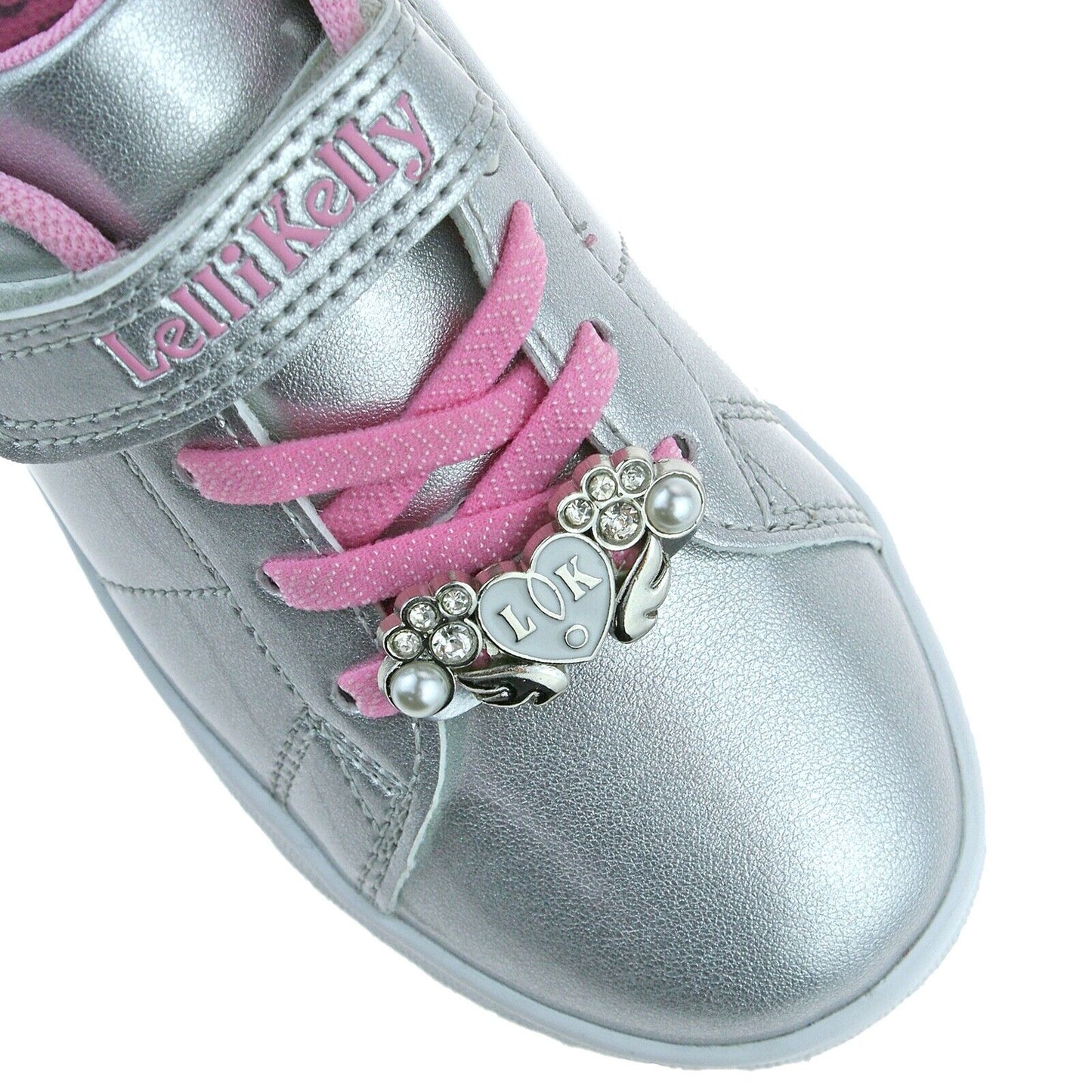 Lelli Kelly LK1812 (AH31) Sarah Argento Metallic Adjustable Trainer Shoes