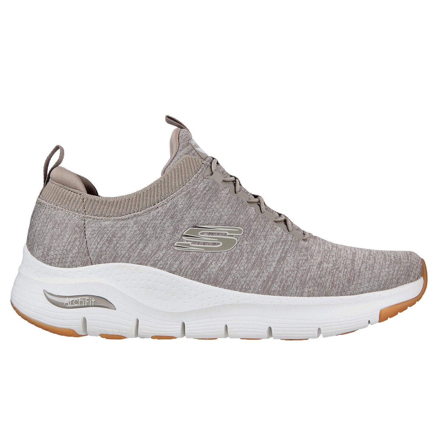 Skechers Mens Arch Fit WavePort Taupe Mesh Lightweight Trainers 232301/TPE