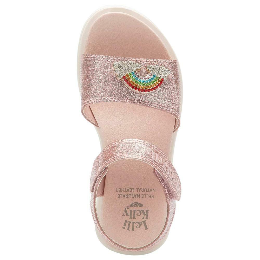 Lelli Kelly LK2070 (AC01) Brite Pink Rainbow Diamante Adjustable Strap Sandals