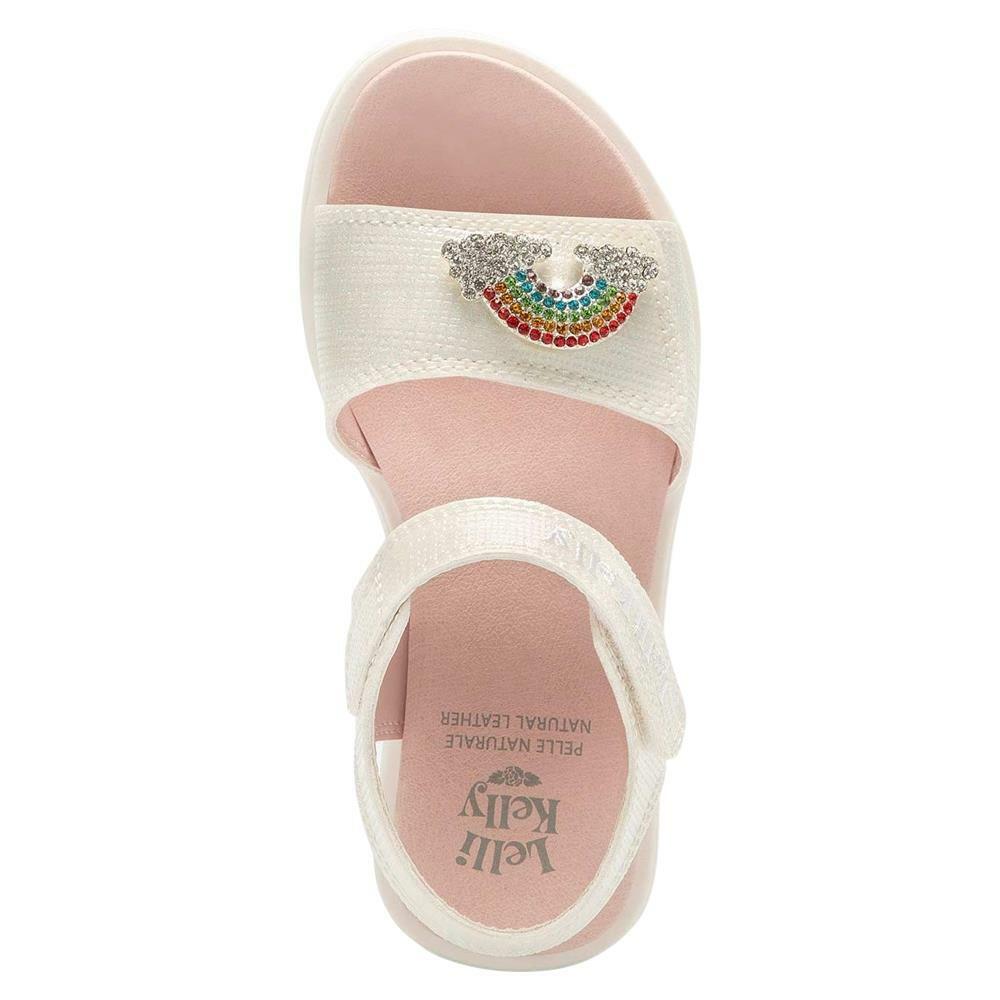 Lelli Kelly LK2070 (AA01) Brite White Rainbow Diamante Adjustable Strap Sandals
