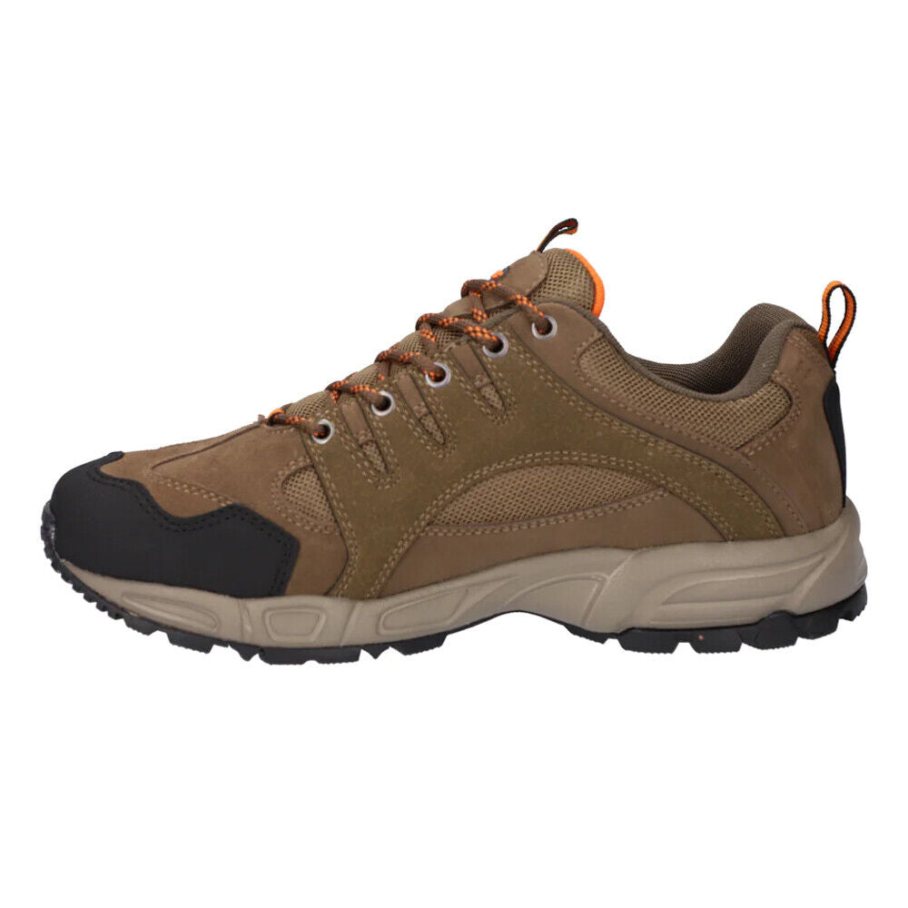 Hi-Tec Mens Auckland Lite Waterproof Brown/Orange/Black Walking Shoes