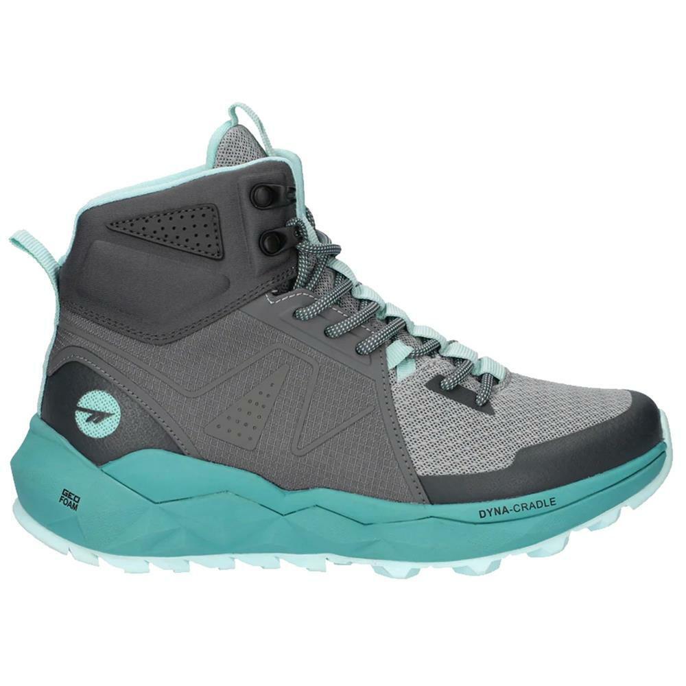 Hi-Tec Ladies Geo Pro Trail Mid Grey/Turquoise Waterproof Hiking Boots