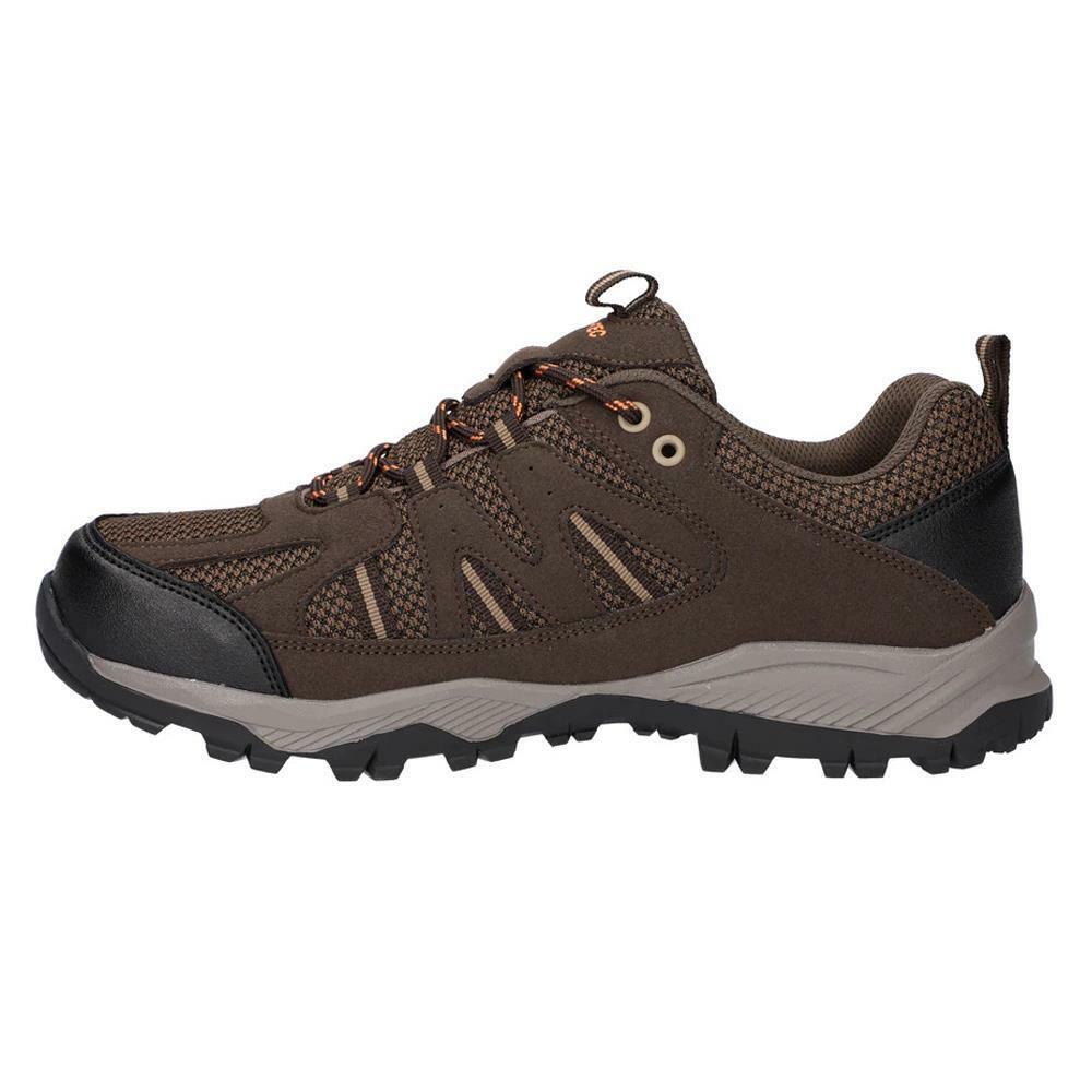 Hi-Tec Mens Alpha Pro Vent Low Waterproof Dk Brown Orange Walking Shoes