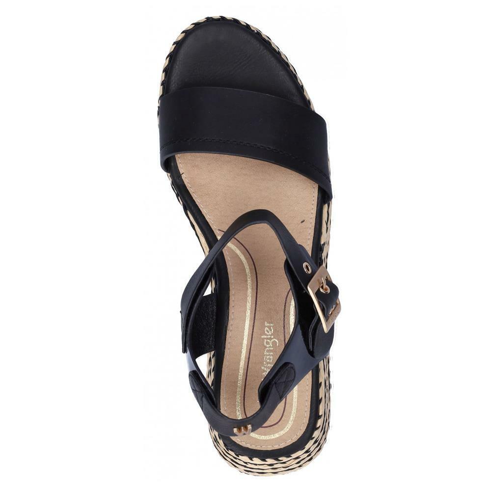 Wrangler Ladies Kim Black Fixed Strap Slingback Sandals