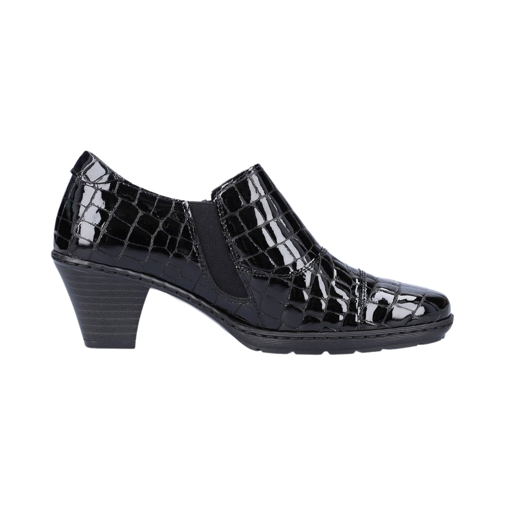 Rieker 57173-03 Black Croc Patent Trouser Shoes