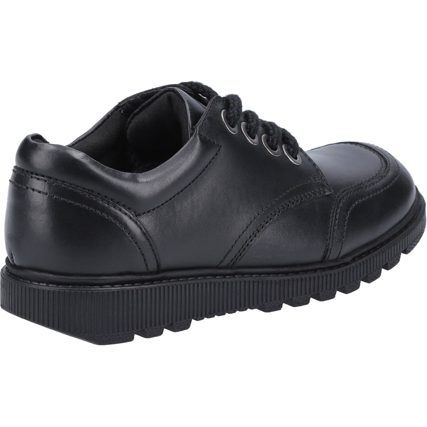 Hush Puppies Girls Kiera Junior Black Leather Lace Up School Shoes 30821