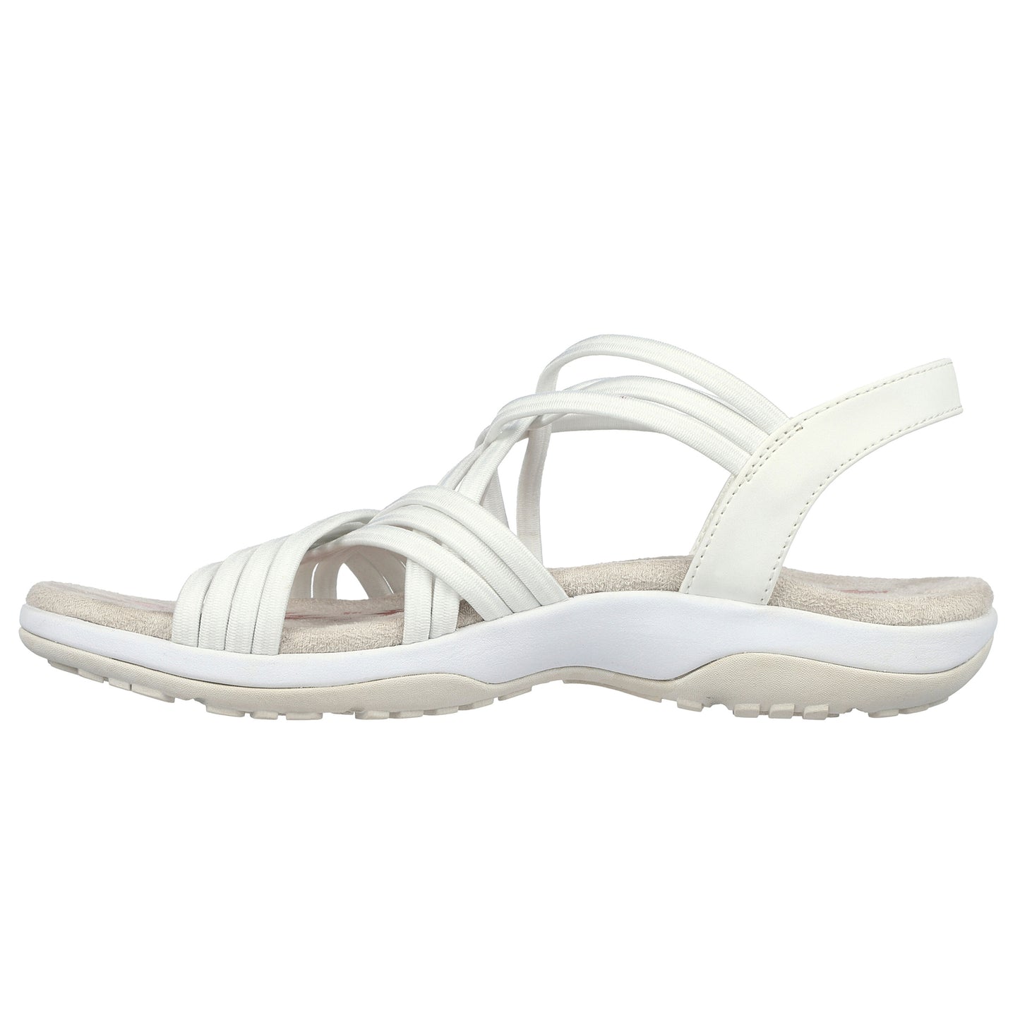Skechers Womens Reggae Slim Sunnyside White Strappy Vegan Sandals