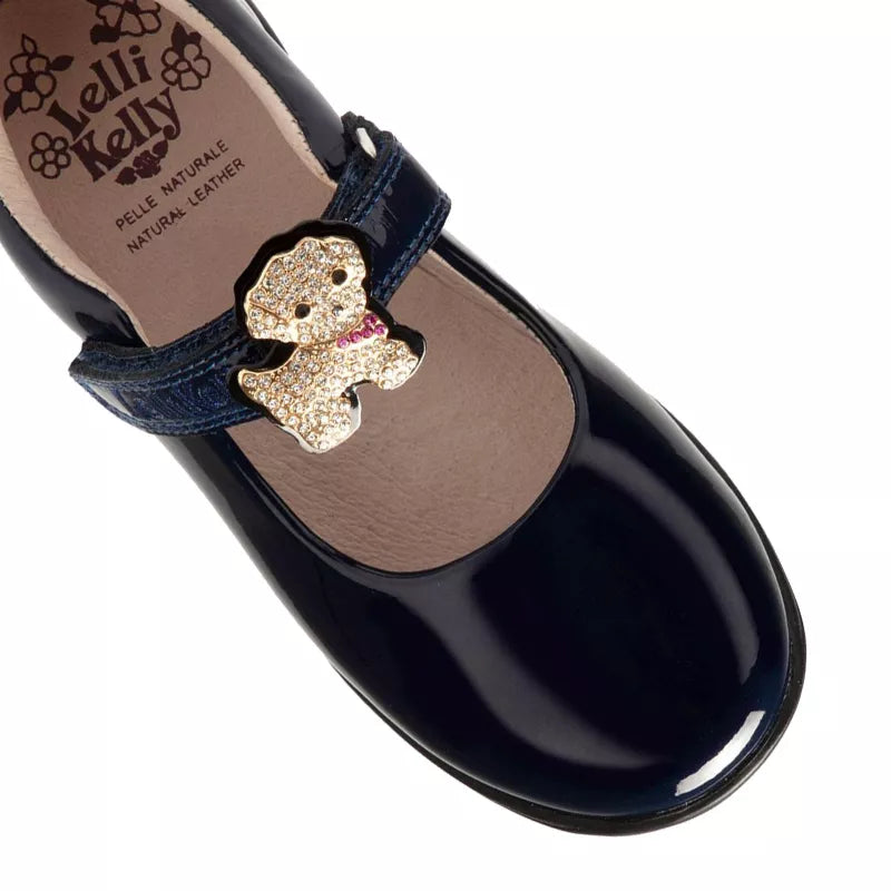 Lelli Kelly LK8317 (DE01) Poppy Blue Patent School Shoes F Fitting