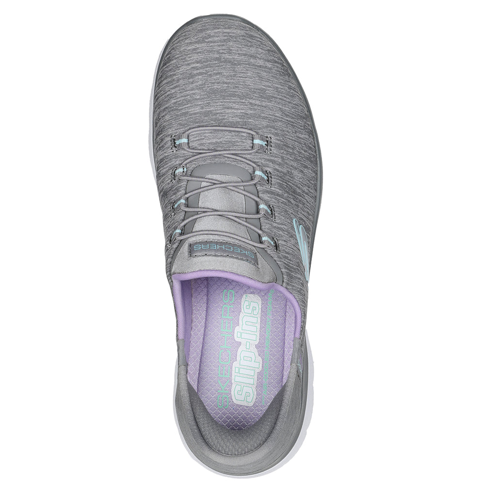 Skechers Womens Summits Dazzling Haze Slip Ins Grey Mint Shoes