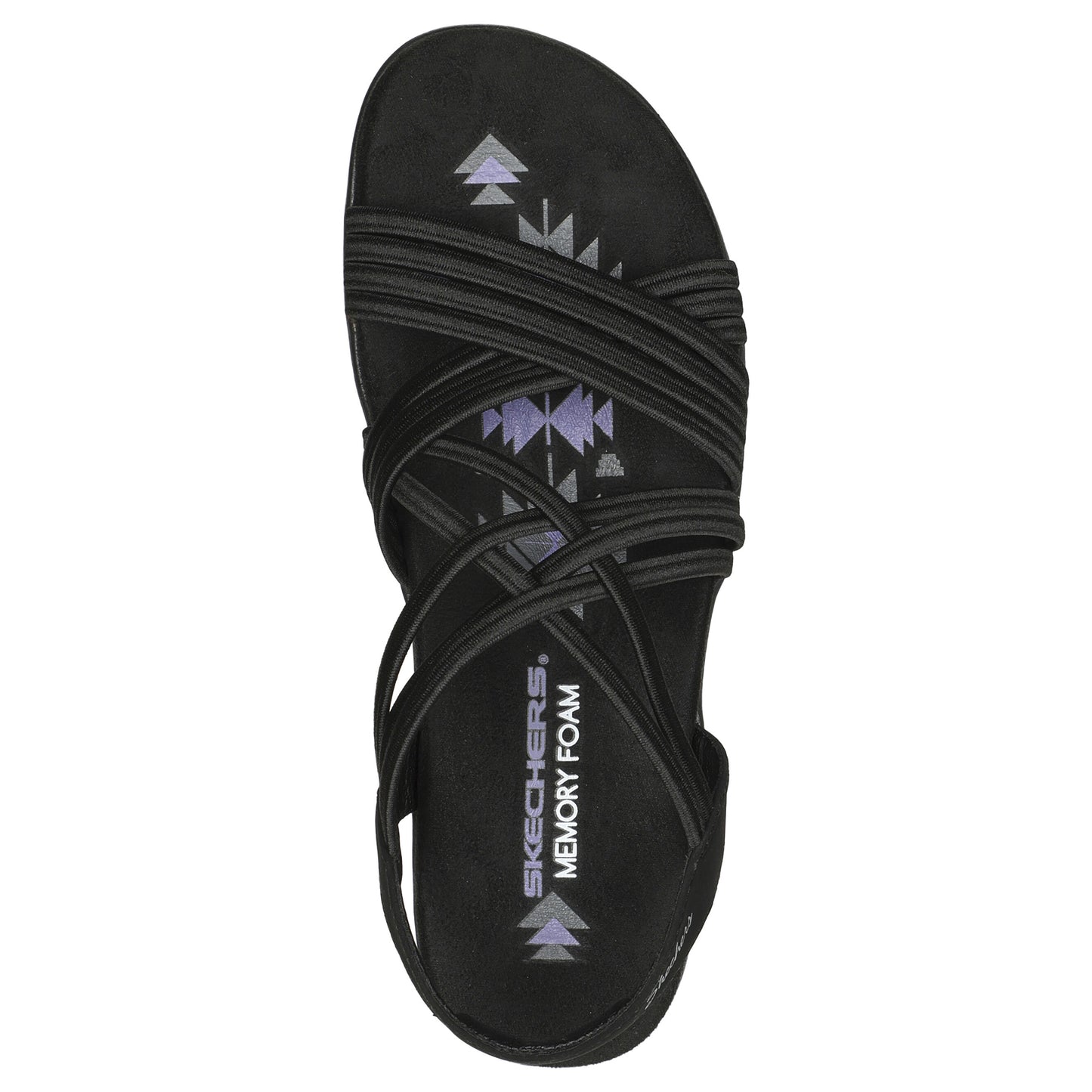 Skechers Womens Reggae Slim Sunnyside Black Strappy Vegan Sandals