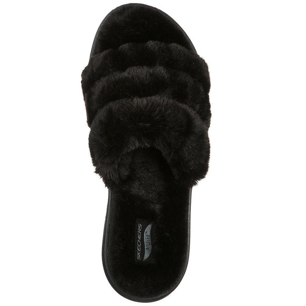 Skechers Arch Fit Lounge Unwind Black Mule Slippers 175105/BBK