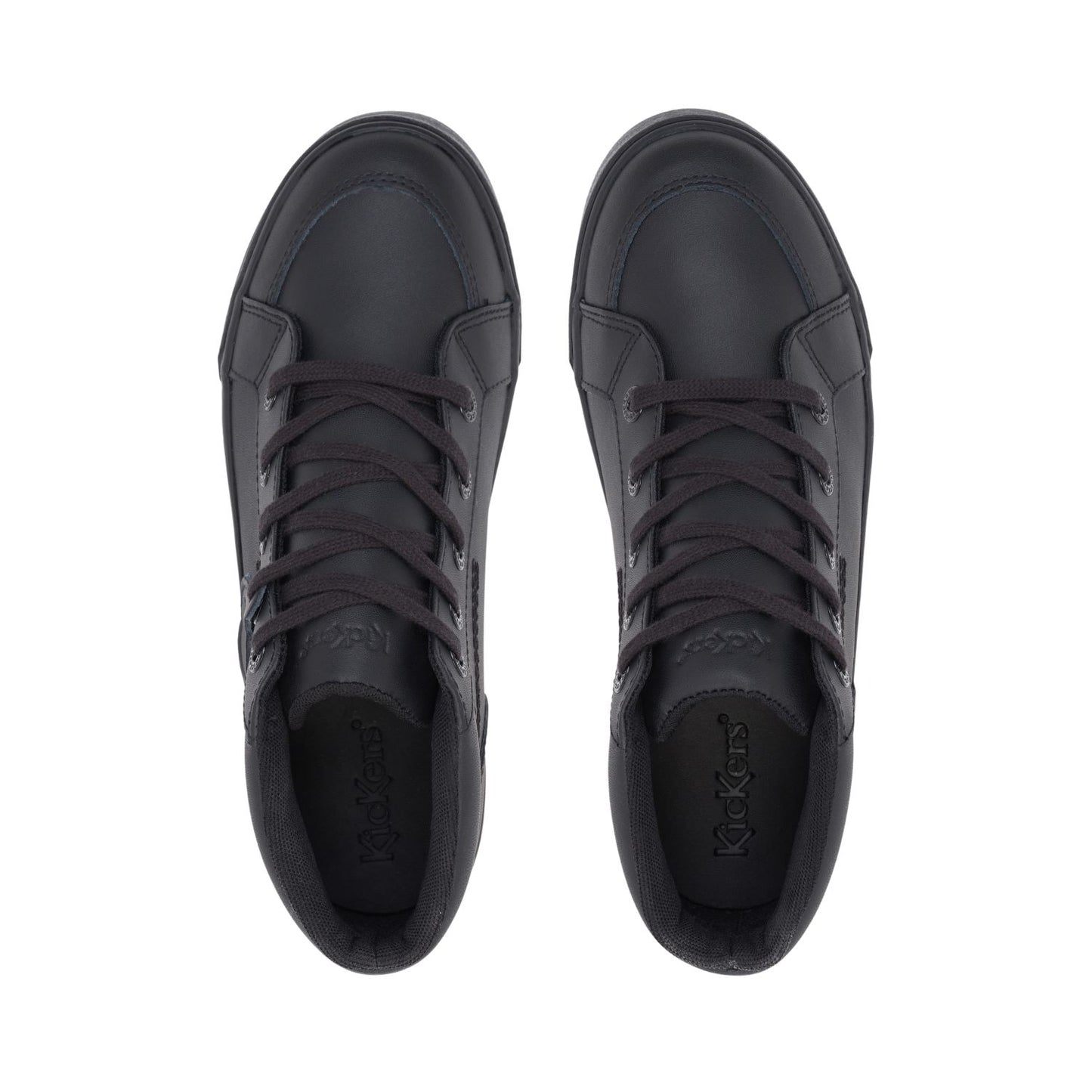Kickers Youths Tovni Hi Black Leather School/Work Shoes Boots