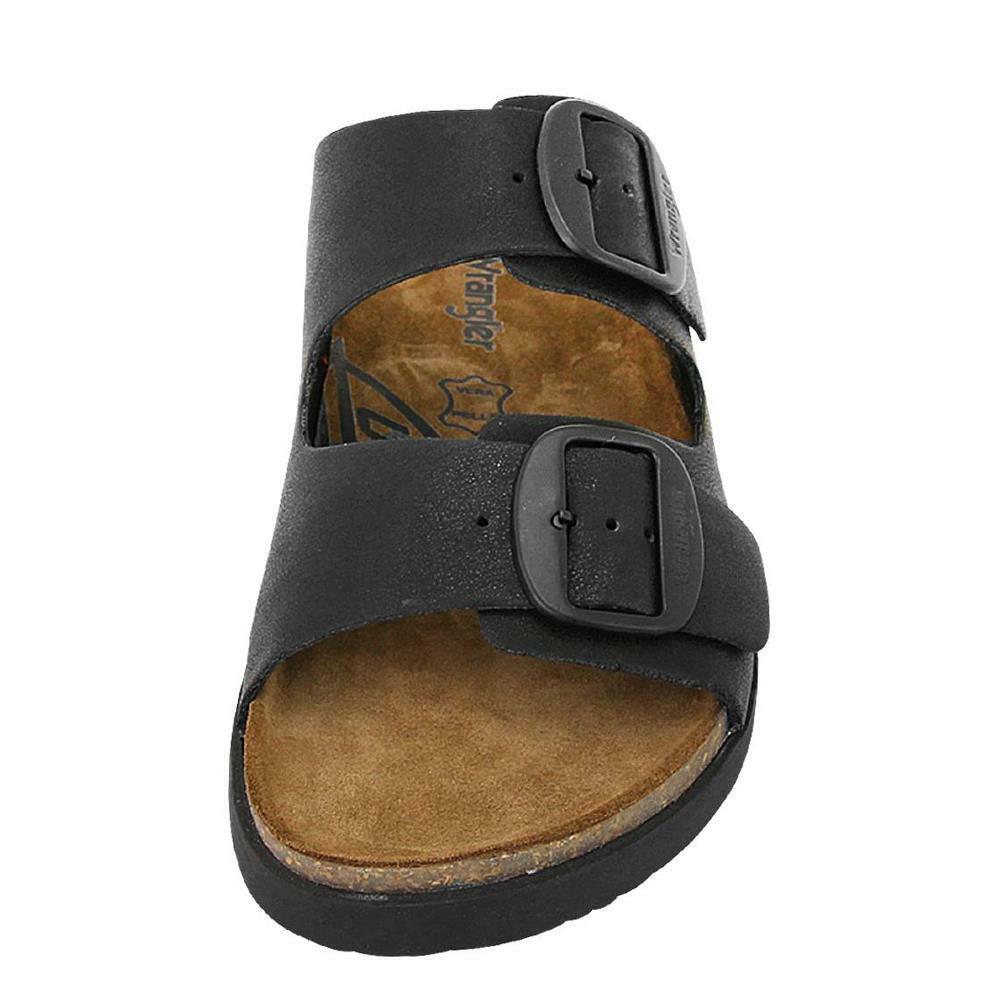 Wrangler Ladies Ranch Black Two Strap Adjustable Sandals WL21710A