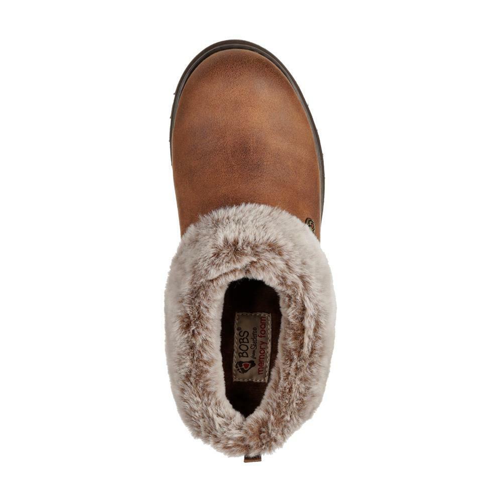 Ladies Skechers Keepsakes REM Brown Memory Foam Faux Fur Slippers 31214/BRN