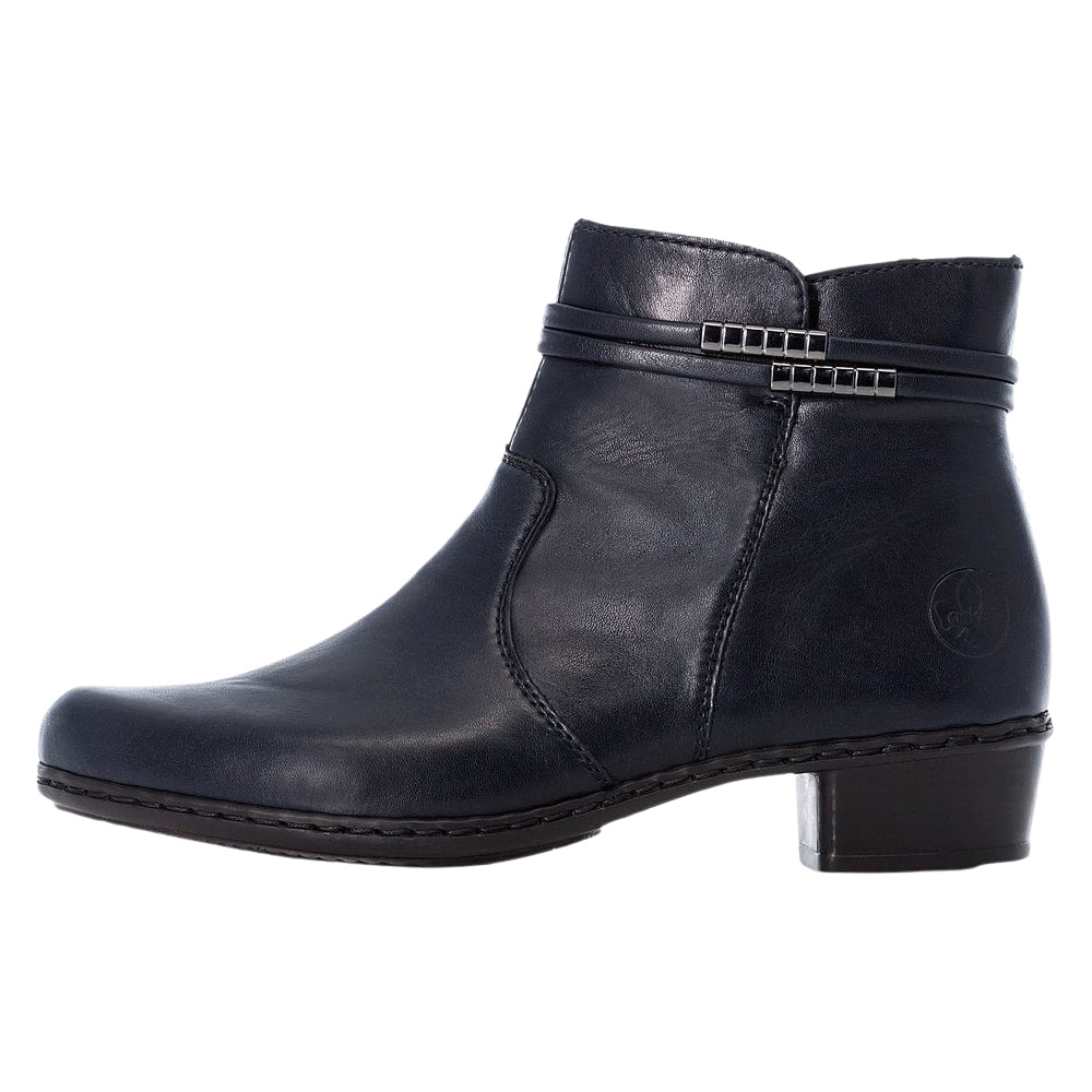 Rieker Y0781-14 Blue Fleece Lined Ankle Boots