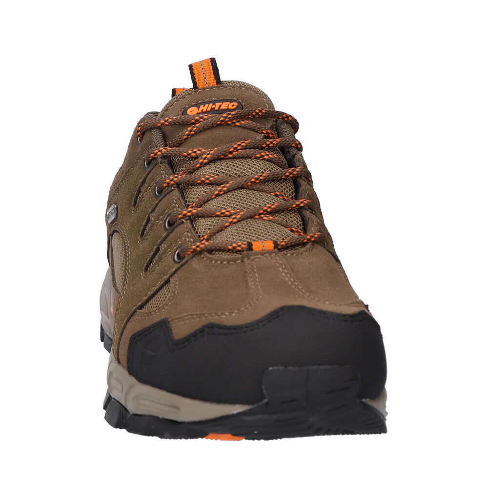 Hi-Tec Mens Auckland Lite Waterproof Brown/Orange/Black Walking Shoes