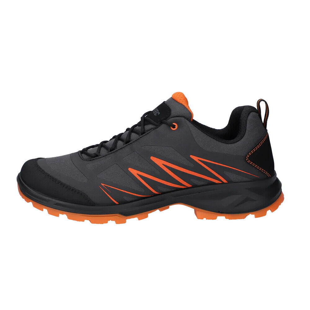 Hi-Tec Mens Flame Lite WP Charcoal/Black Orange Waterproof Trail Shoes