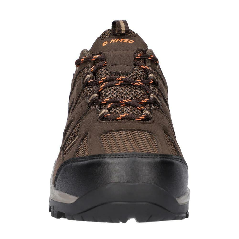 Hi-Tec Mens Alpha Pro Vent Low Waterproof Dk Brown Orange Walking Shoes