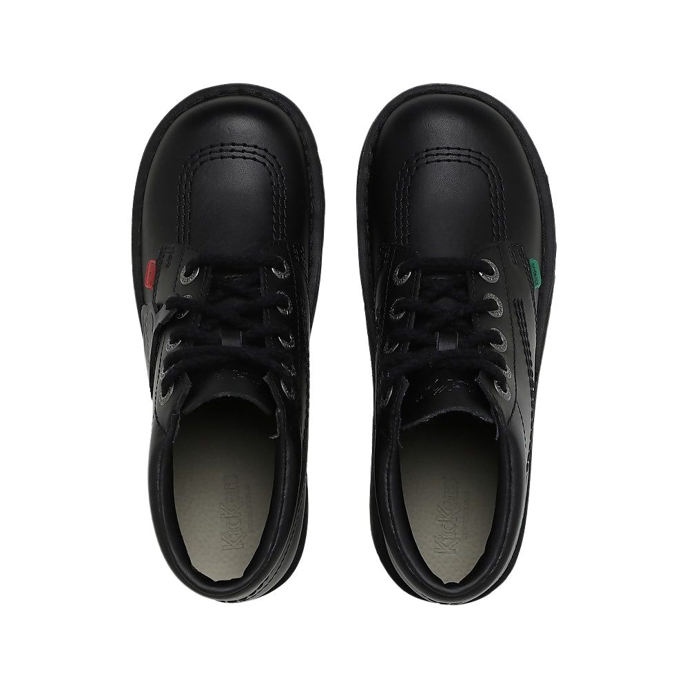 Boys Girls Kids Kickers Kick Hi Black Leather Lace School Shoes Boots KF0000409