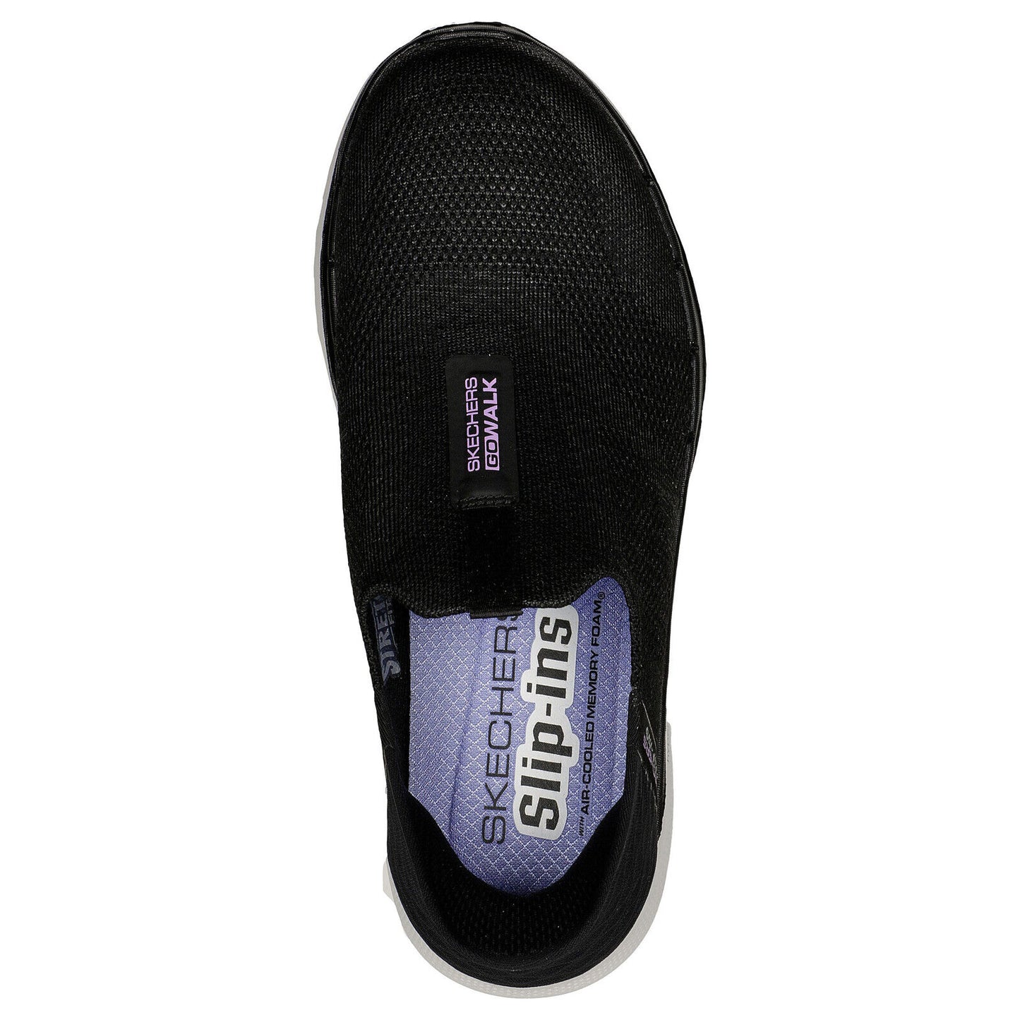 Skechers Womens Go Walk 6 Fabulous View Black/Lavender Lightweight Slip In Shoes